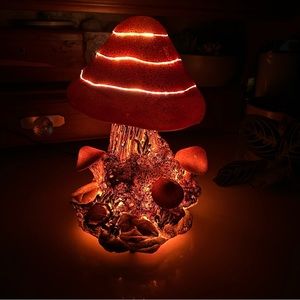 VTG Retro MCM MAGIC MUSHROOM Fiber Optic Night Light Lamp Mid Centry Modern RARE